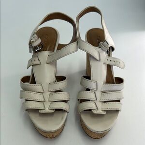 Coach Cream Wedge Sandals